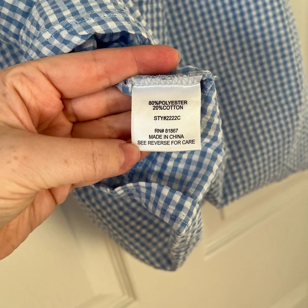 NWOT Women's KIKIT Gingham Tank Top in Blue & White size Medium - Picture 6 of 6